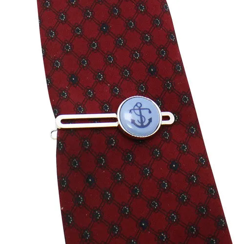 Royal Copenhagen Anchor Light Blue Tie Clips