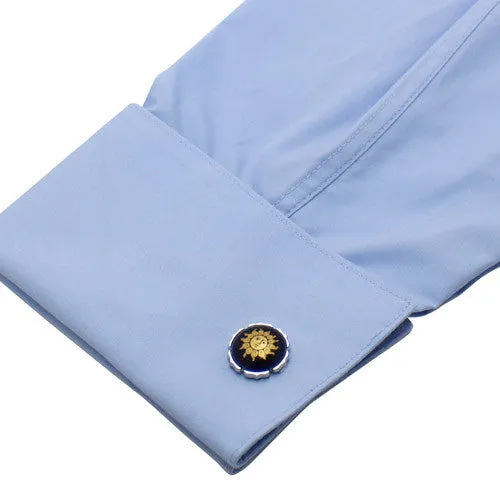 Royal Copenhagen Navy & Gold Sun Cufflinks