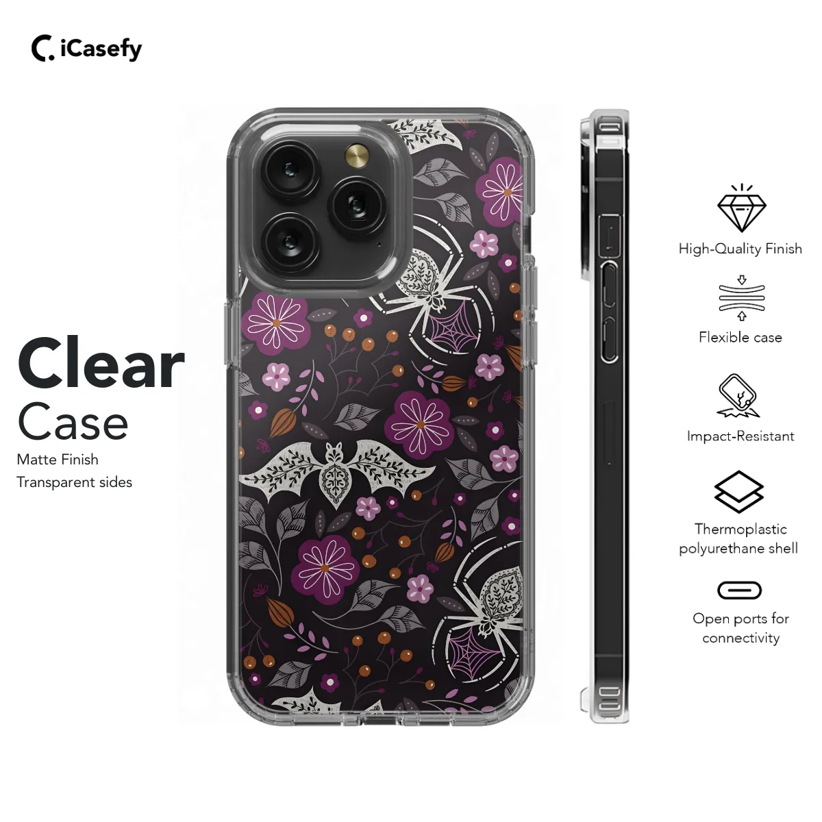 Seamless Floral Spider Web Bat Phone Case iPhone Samsung Cover Pixel 1032