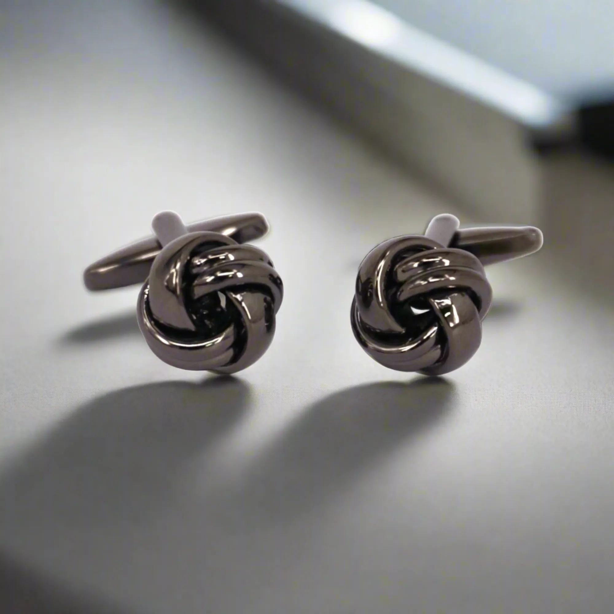 Silk Knot in Gun Metal Cufflink