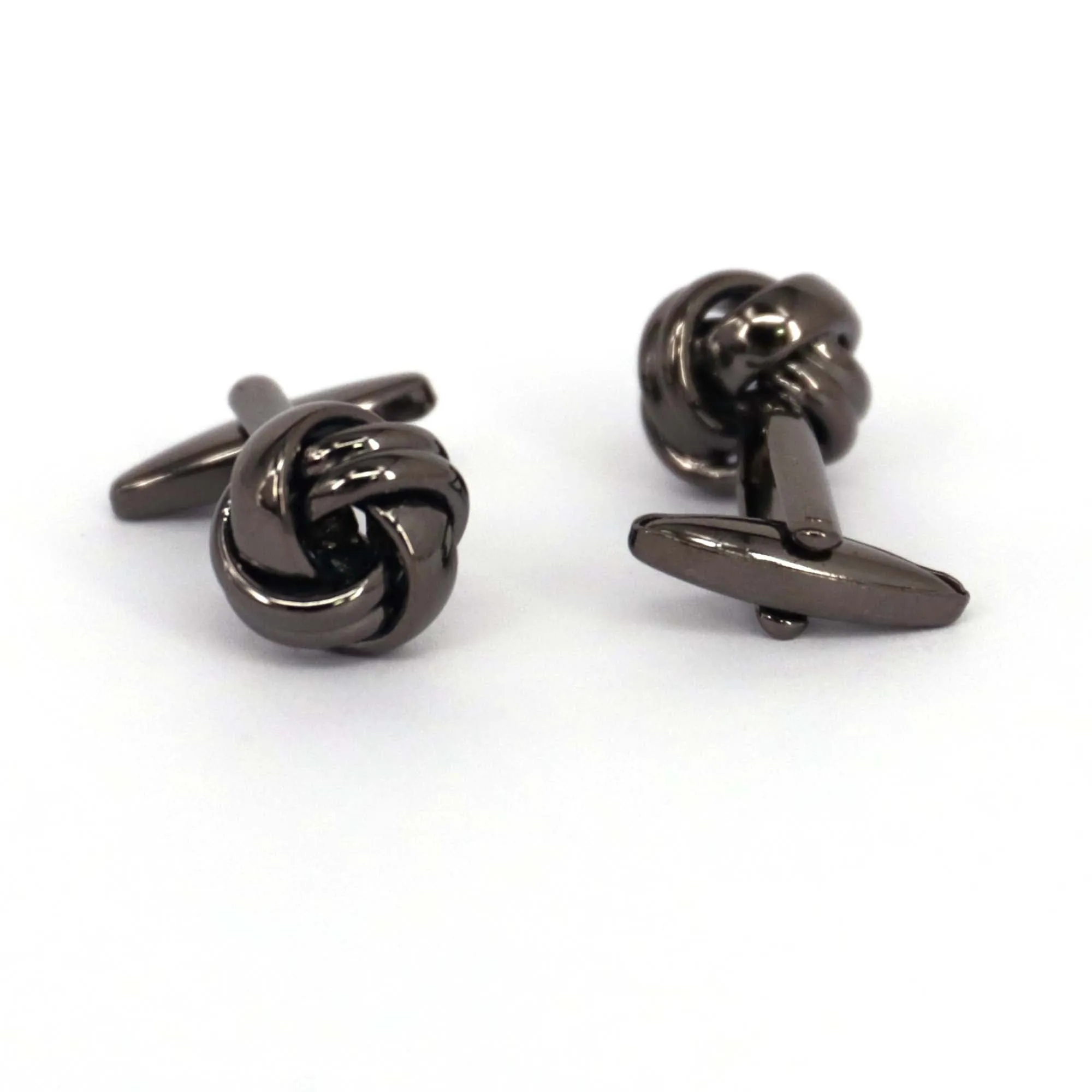 Silk Knot in Gun Metal Cufflink