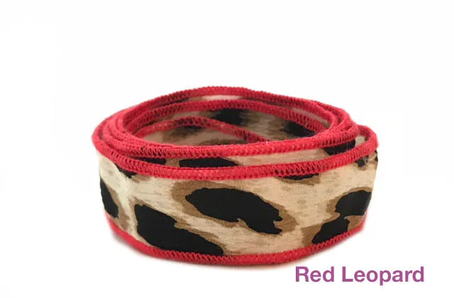 Silk Wrap Bracelet with Sterling Silver 925 Peace or OM Charm