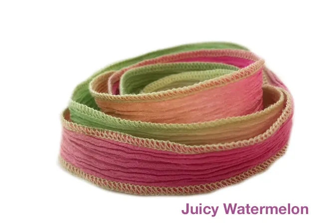 Silk Wrap Bracelet with Sterling Silver 925 Peace or OM Charm