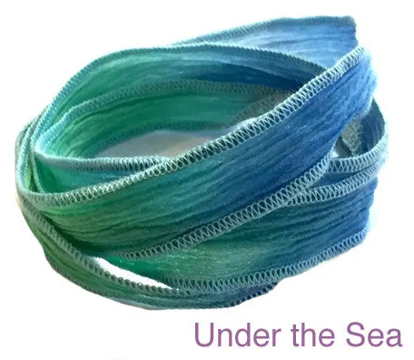 Silk Wrap Bracelet with Sterling Silver 925 Peace or OM Charm