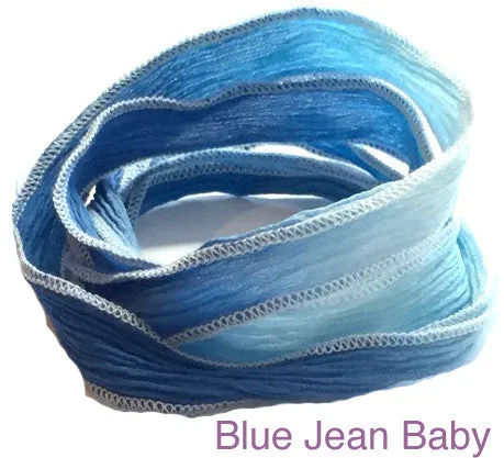 Silk Wrap Bracelet with Sterling Silver 925 Peace or OM Charm