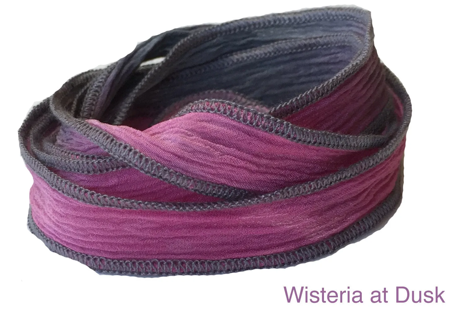 Silk Wrap Bracelet with Sterling Silver 925 Peace or OM Charm