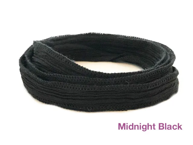 Silk Wrap Bracelet with Sterling Silver 925 Peace or OM Charm