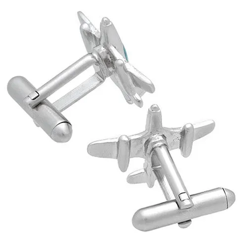 Silver Airplane Cufflinks
