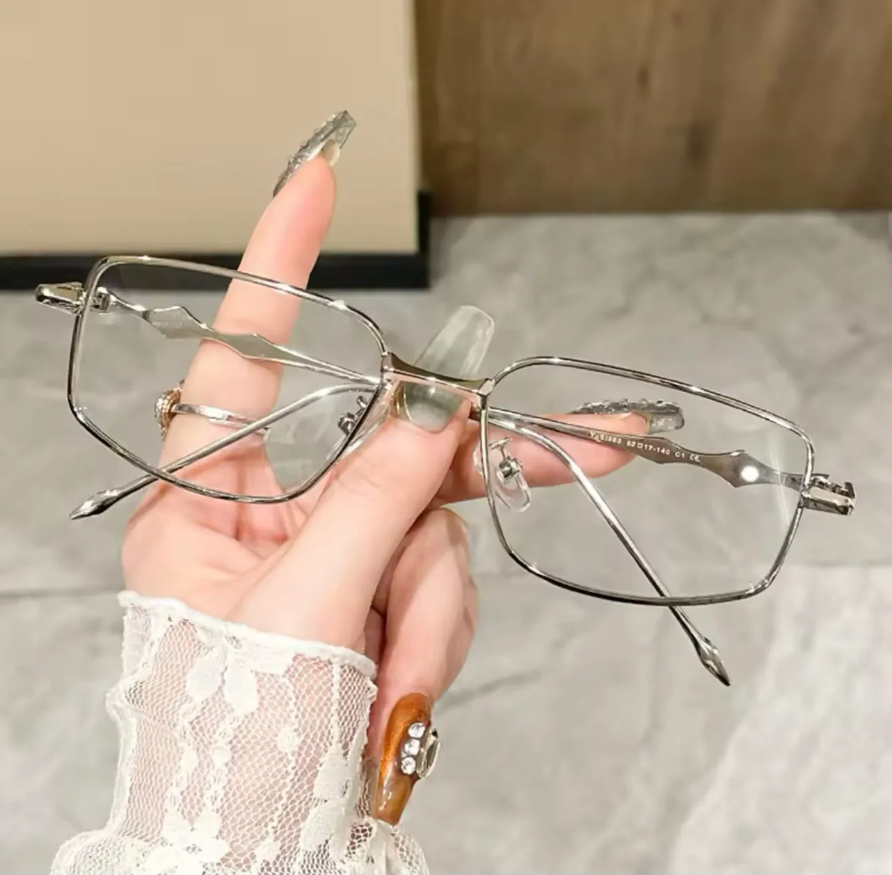 Silver Metal Frame Glasses