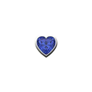 SKINNY SILVER BLUE HEART CHARM (WHITE)