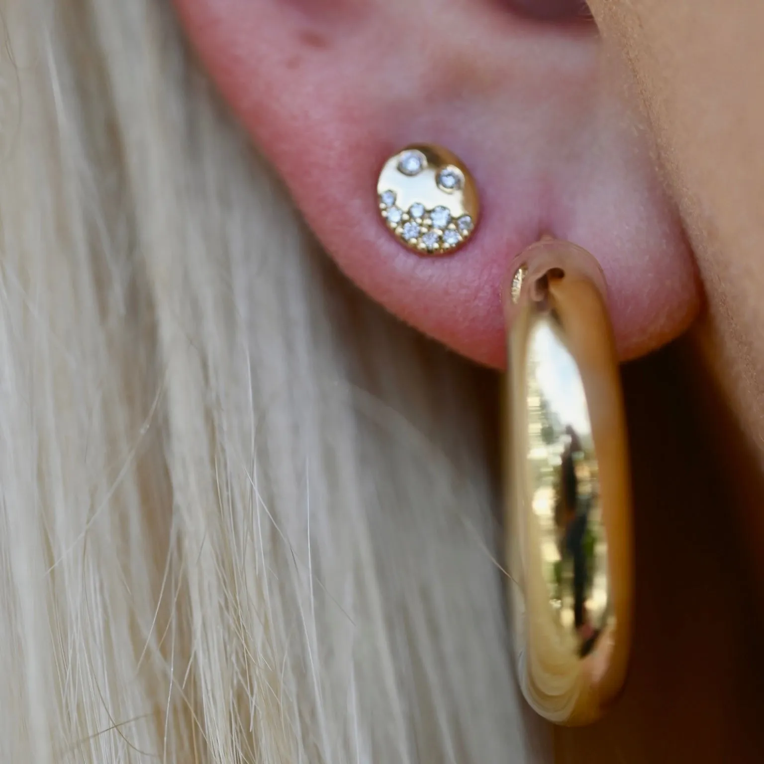 Sprinkle Diamond Oval Studs