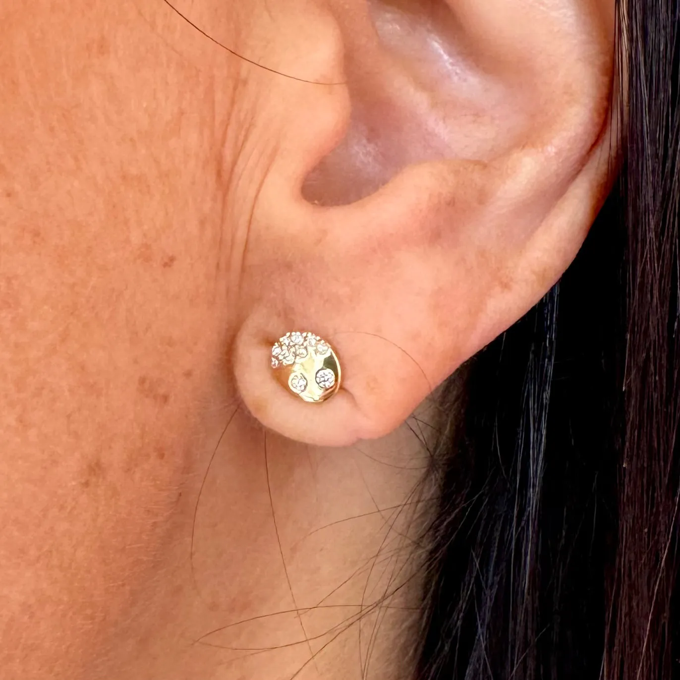 Sprinkle Diamond Oval Studs