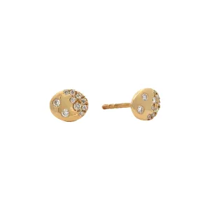 Sprinkle Diamond Oval Studs