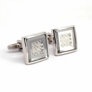 Square Cufflinks with Crystal Details