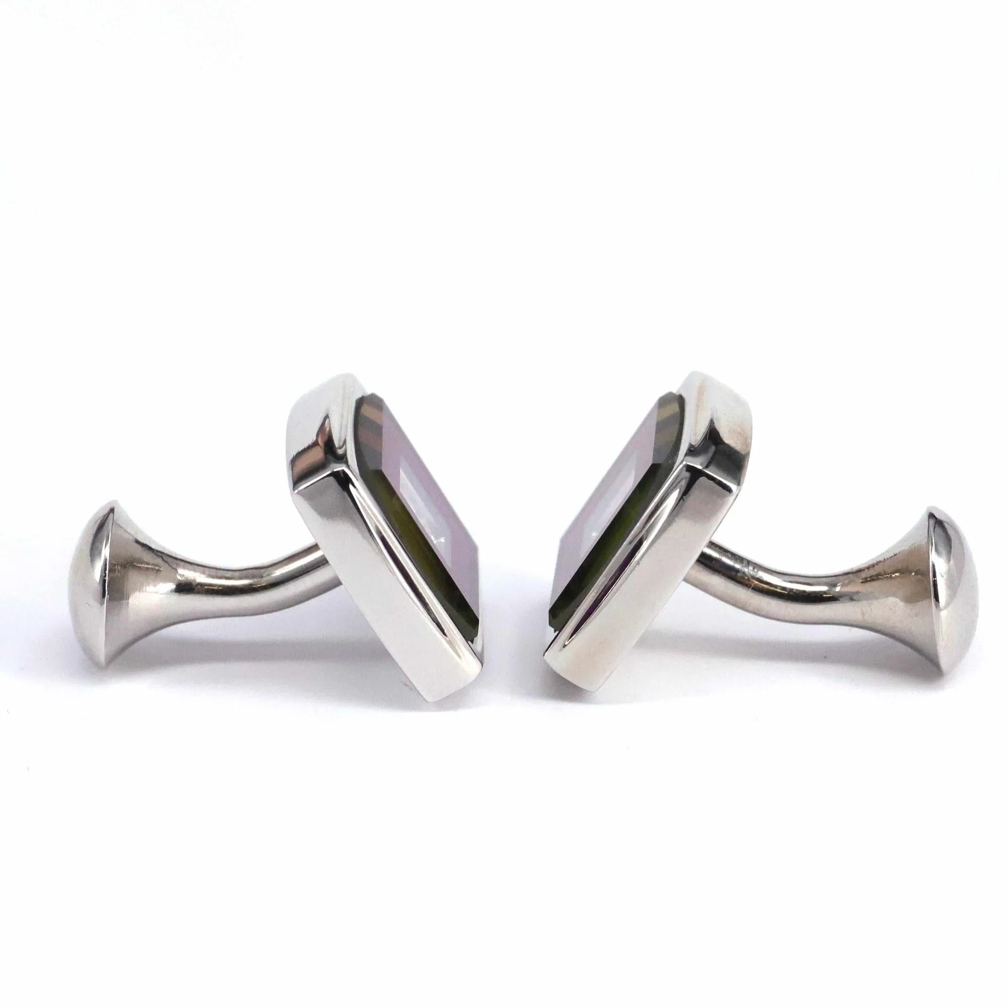 Square Cufflinks with Crystal Details