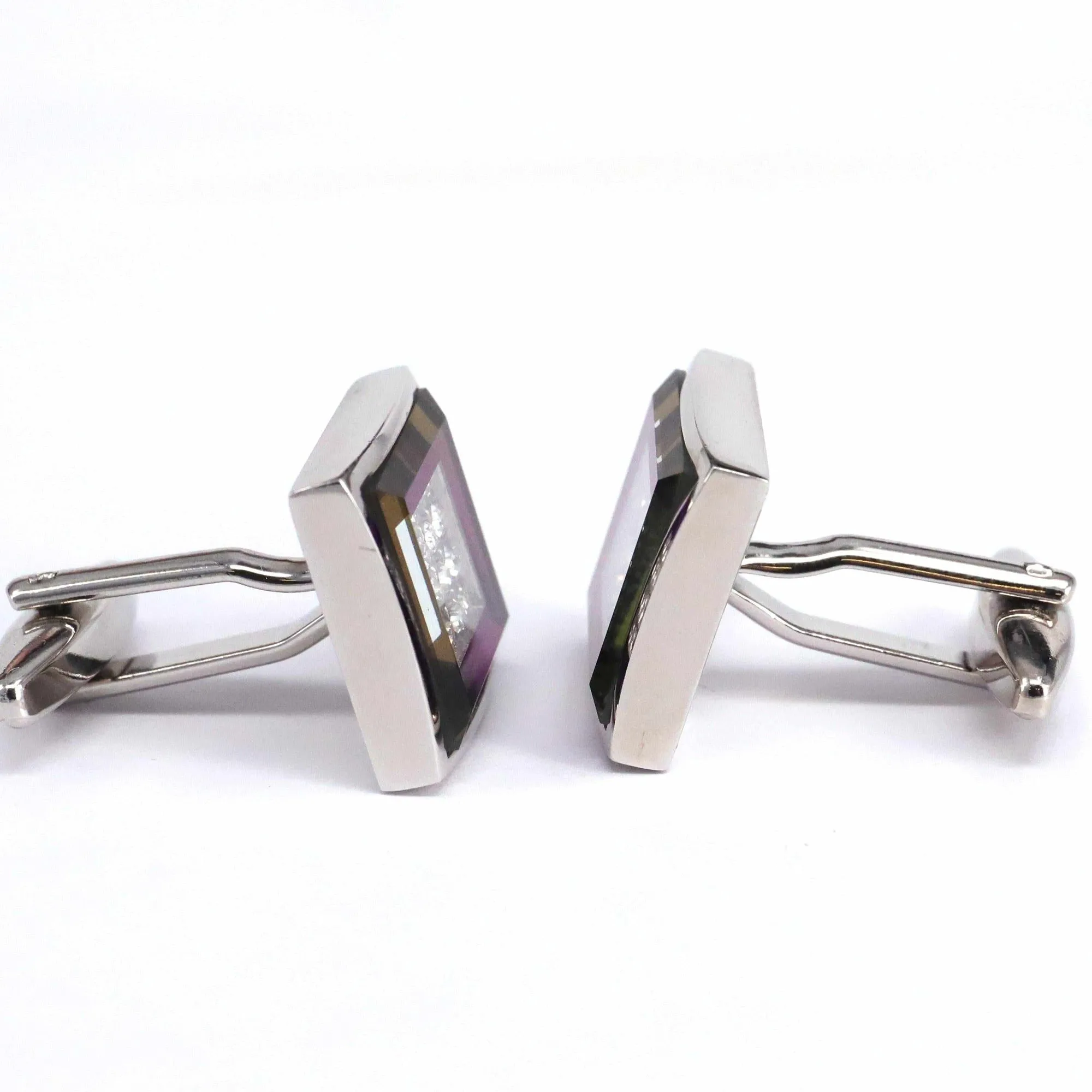 Square Cufflinks with Crystal Details