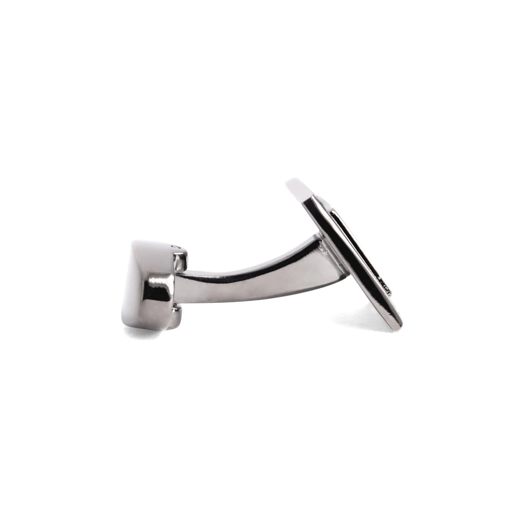 Square Cufflinks with Rose Gold Brushed Center and Screw Detail Cufflinks