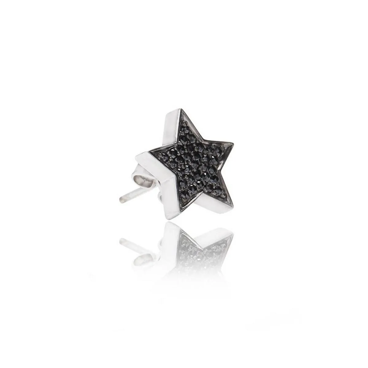STASIA Star Black Diamond Stud Earring Single