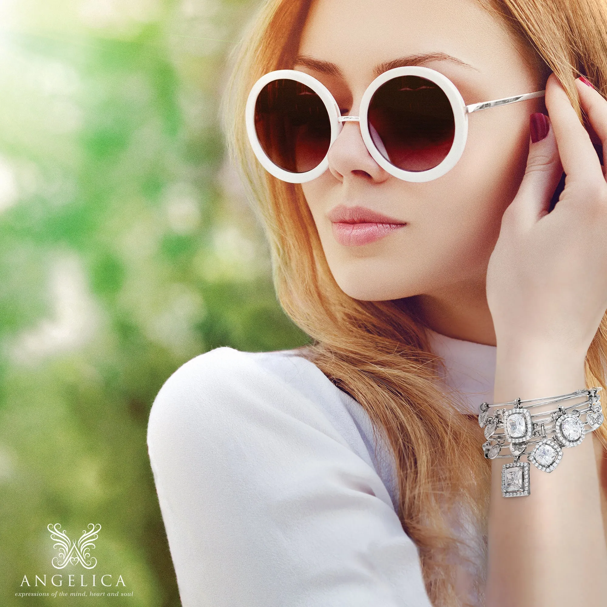 Stipple Finish Brass Cat Angelica Bangle Bracelet, 7.25"