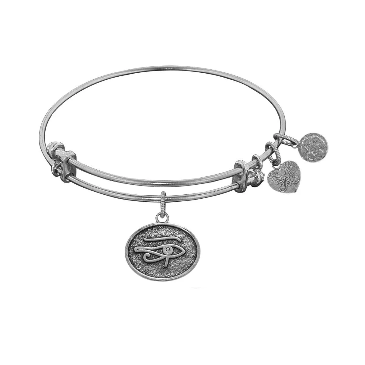 Stipple Finish Brass Eye of Horus Angelica Bangle Bracelet, 7.25"