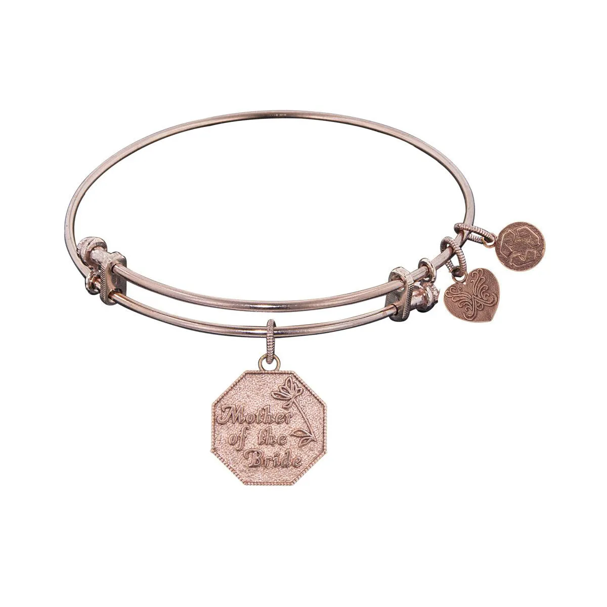 Stipple Finish Brass Mother of  the Bride Angelica Bangle Bracelet, 7.25"