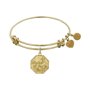 Stipple Finish Brass Mother of  the Bride Angelica Bangle Bracelet, 7.25"