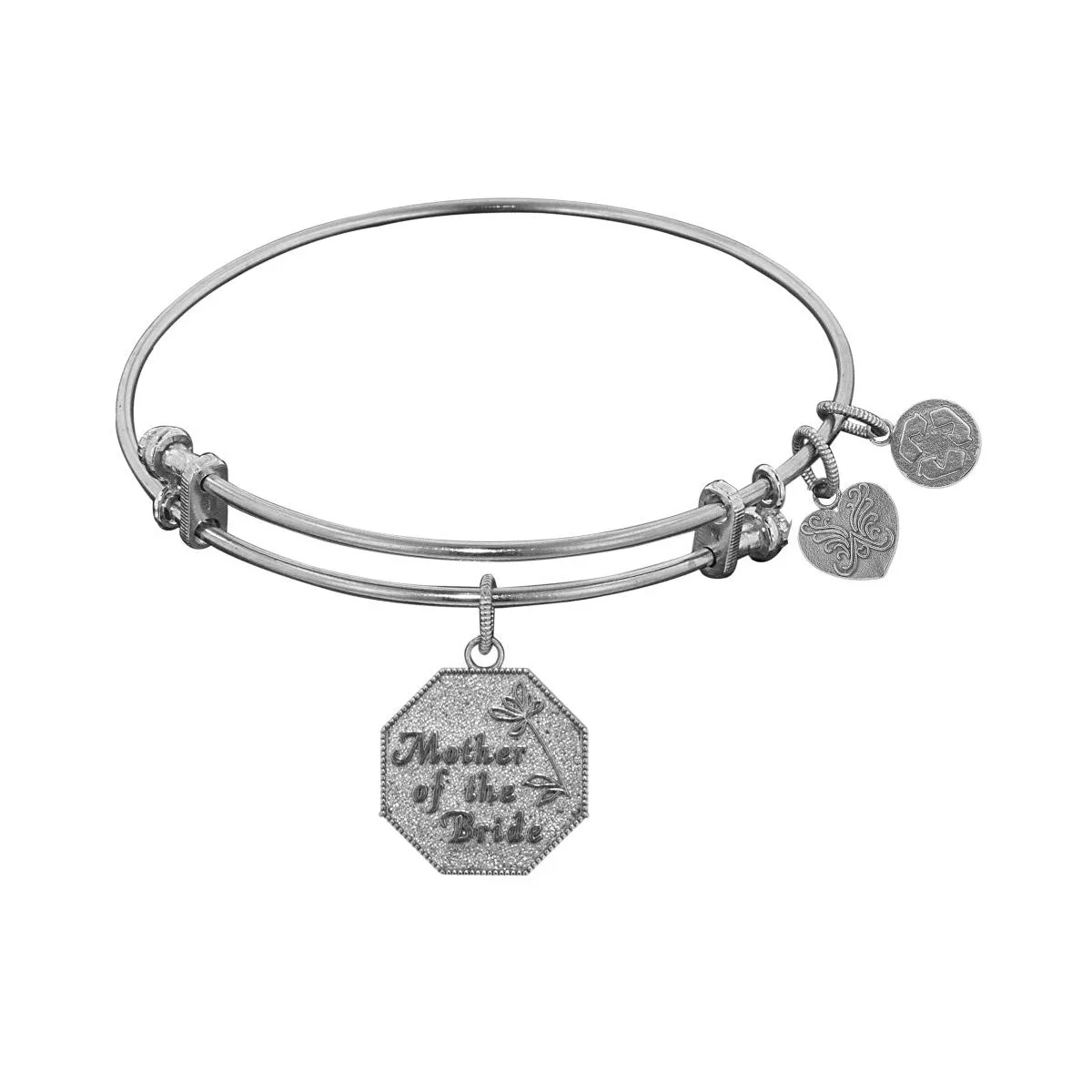 Stipple Finish Brass Mother of  the Bride Angelica Bangle Bracelet, 7.25"