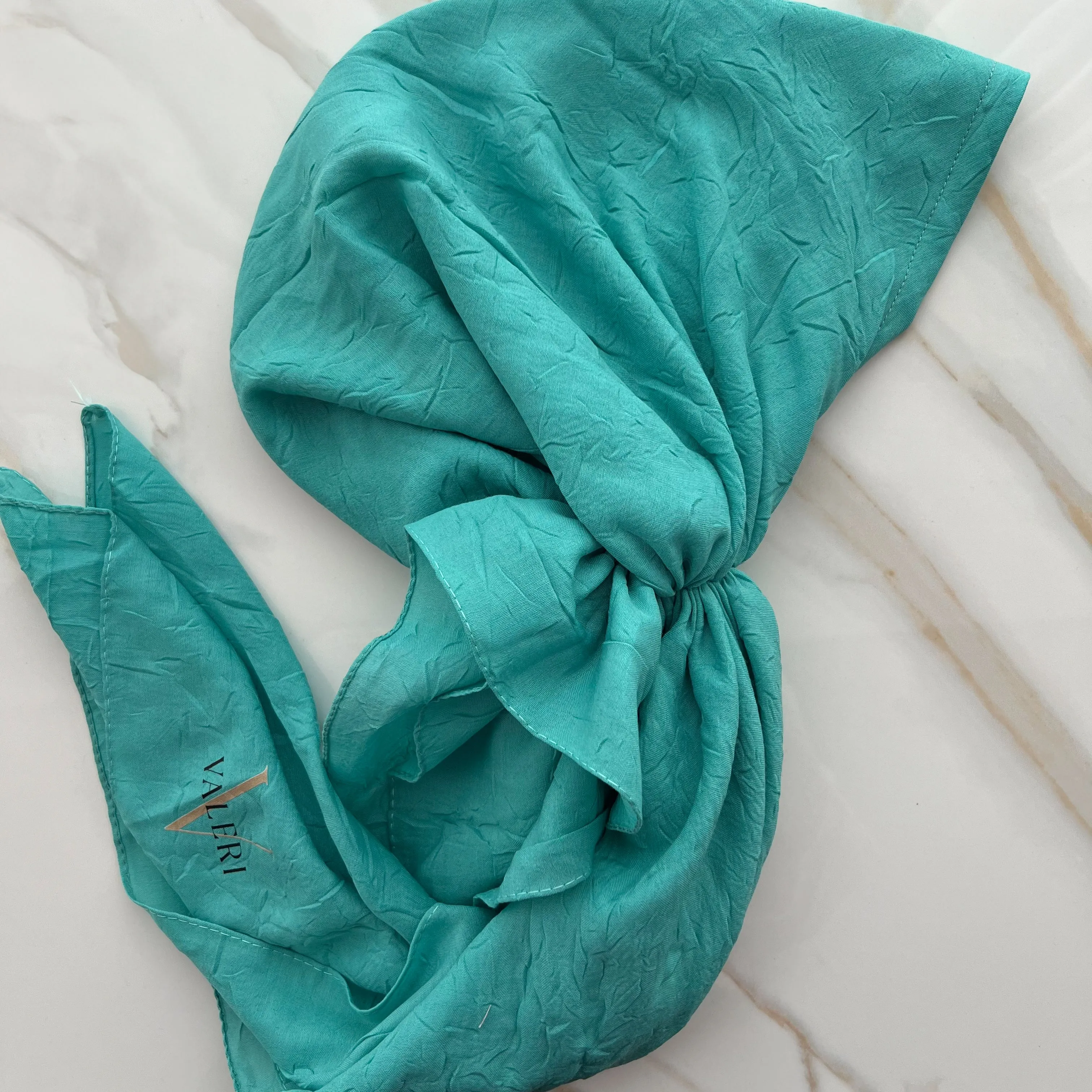 Teal Bamboo Pre-Tied Scarf