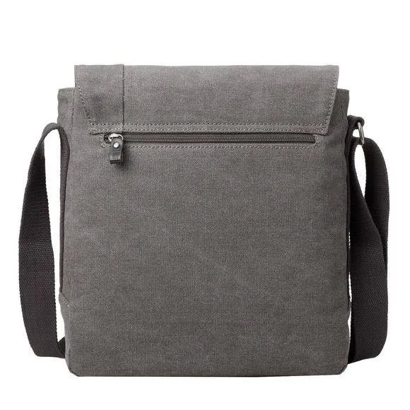 Troop London Organic Cotton Reporter Bag | Charcoal