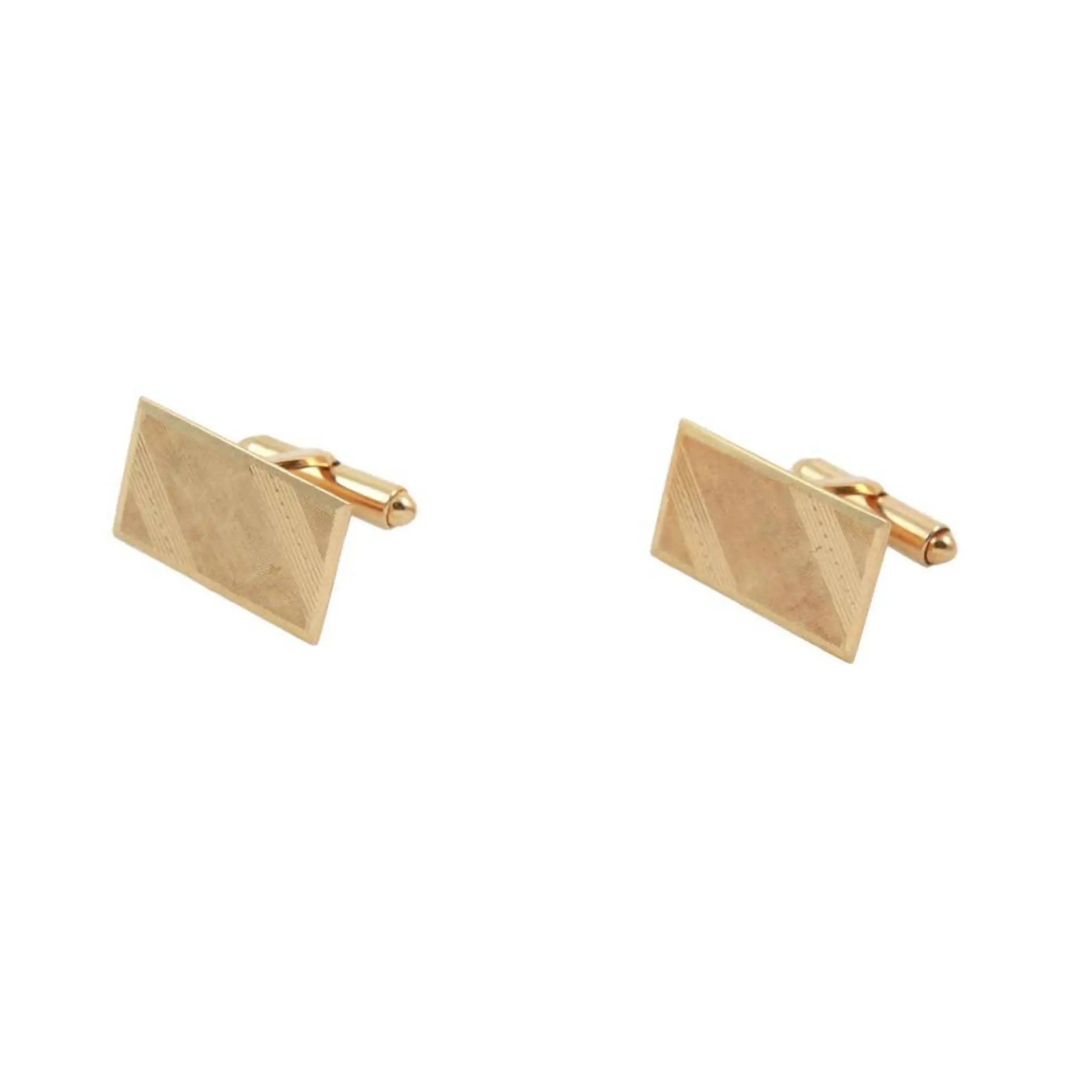 Vintage 14K Yellow Gold Rectangular Cufflinks