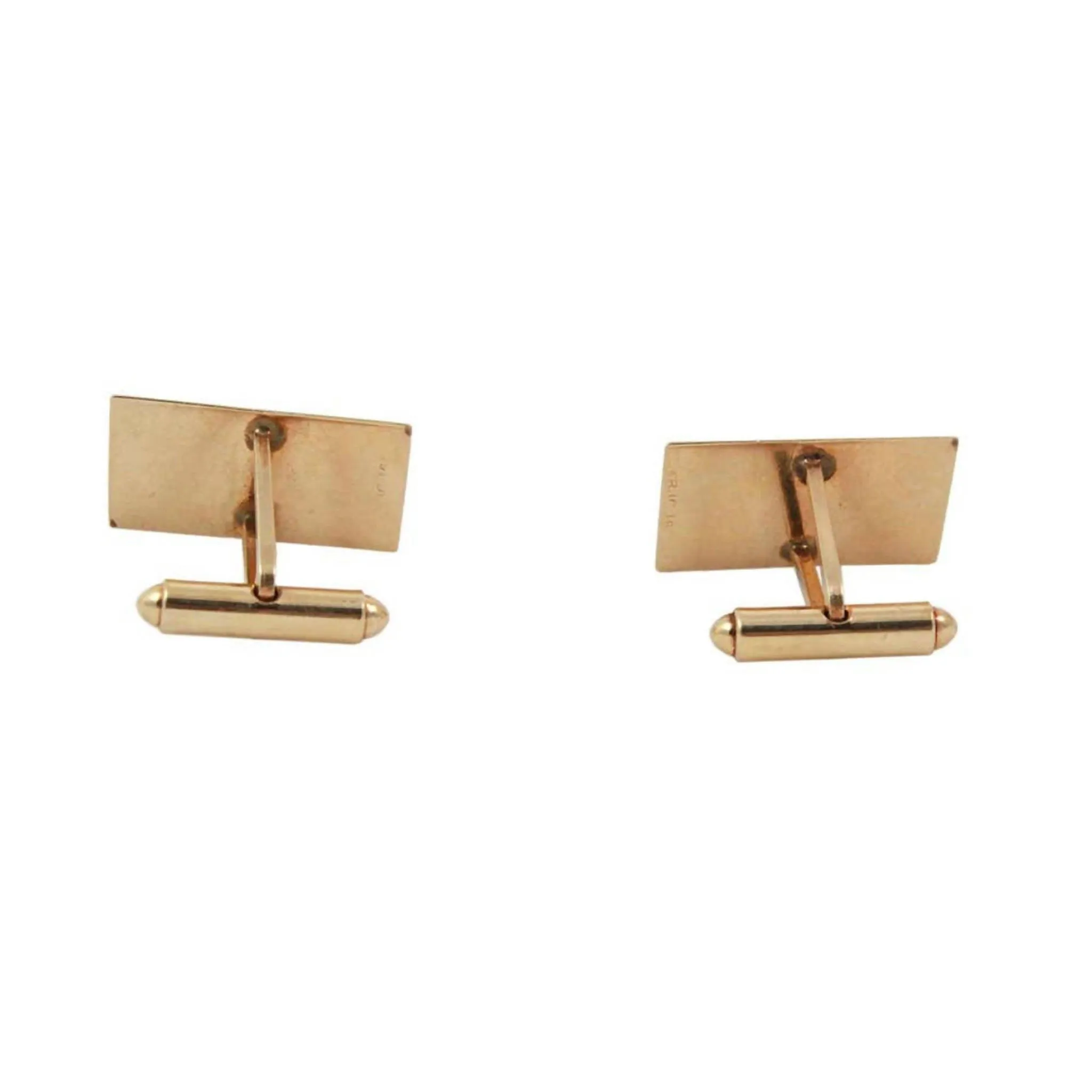 Vintage 14K Yellow Gold Rectangular Cufflinks