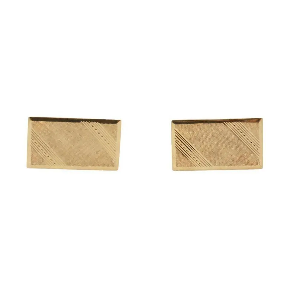 Vintage 14K Yellow Gold Rectangular Cufflinks