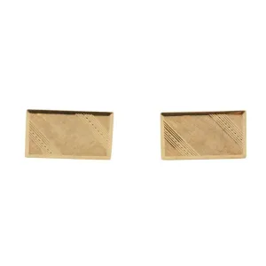 Vintage 14K Yellow Gold Rectangular Cufflinks