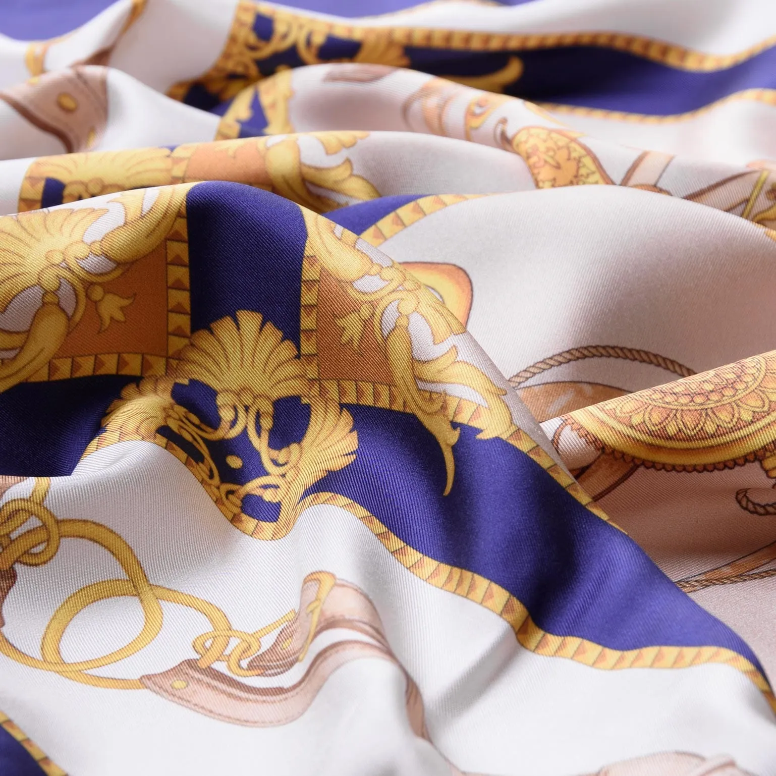 Vittoria - Hand Rolled Silk Foulard - Blue