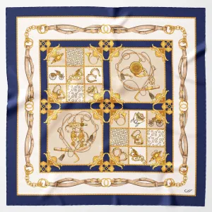 Vittoria - Hand Rolled Silk Foulard - Blue