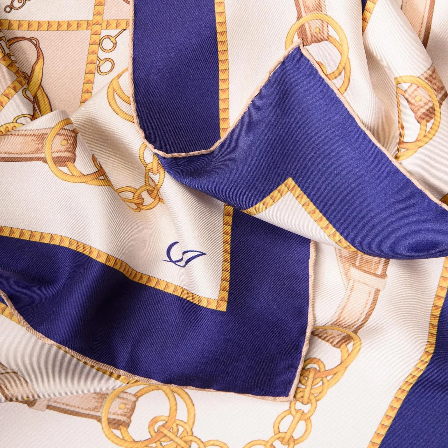 Vittoria - Hand Rolled Silk Foulard - Blue