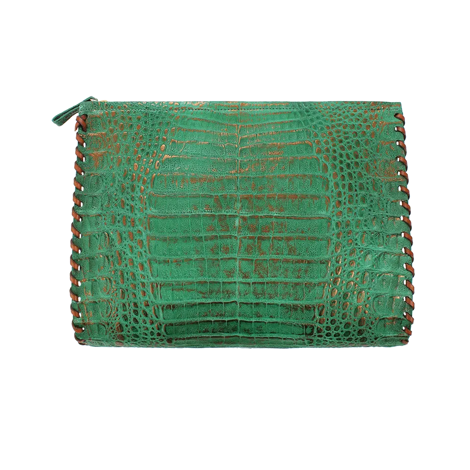 Whipstitch Alligator Clutch