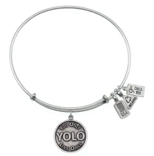 You Only Live Once Bangle in Silver by Wind & Fire