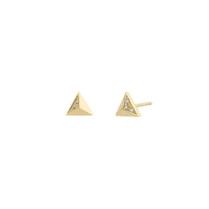 Zoë Chicco 14K Yellow Gold Small Pyramid Diamond Studs